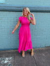 Falling For You Hot Pink Midi Dress (S-3XL)