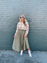 Solid Choice Olive Suede Skirt