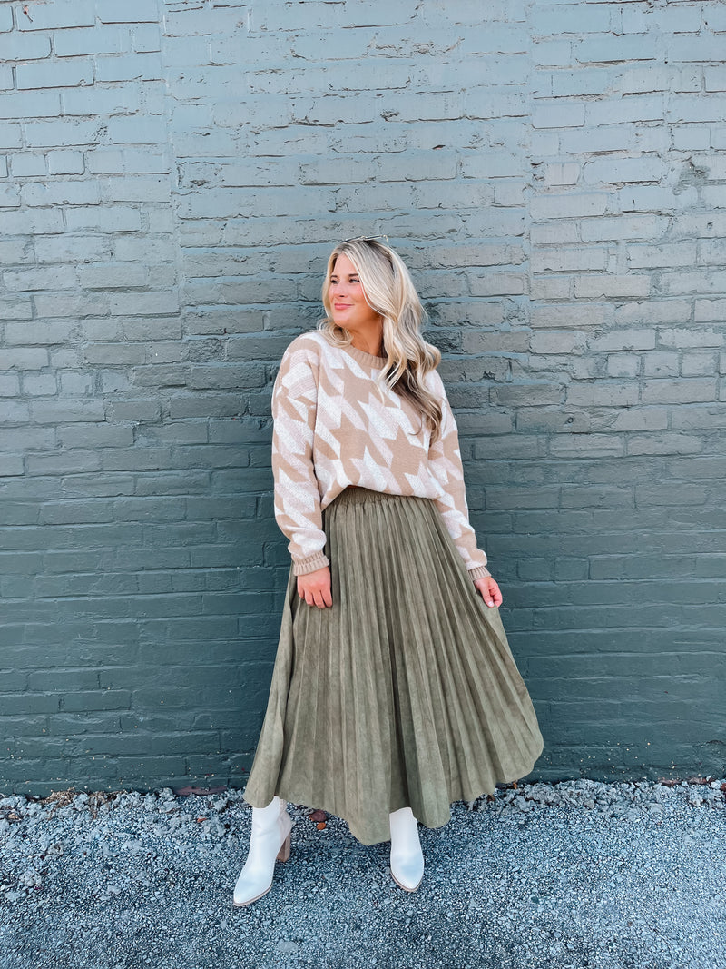 Solid Choice Olive Suede Skirt