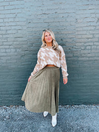 Solid Choice Olive Suede Skirt