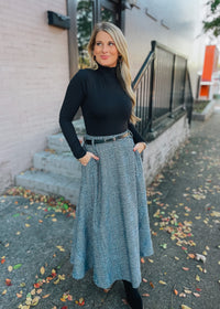 Check Your Style Woven Midi Skirt