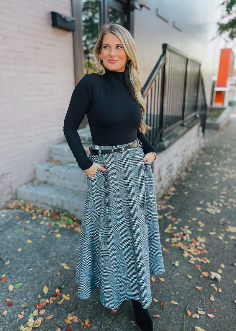 Check Your Style Woven Midi Skirt