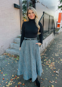 Check Your Style Woven Midi Skirt