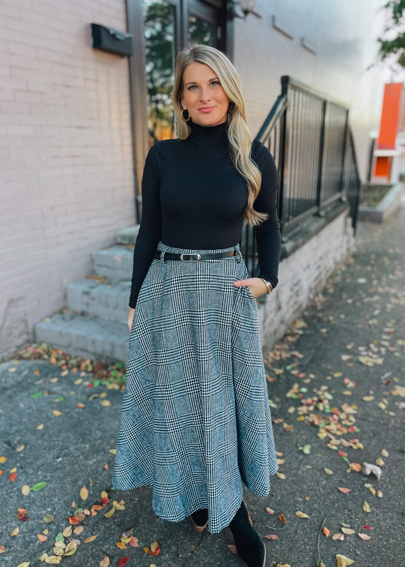 Check Your Style Woven Midi Skirt