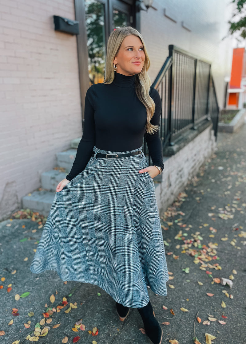 Check Your Style Woven Midi Skirt