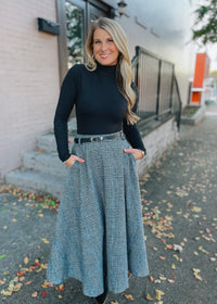 Check Your Style Woven Midi Skirt