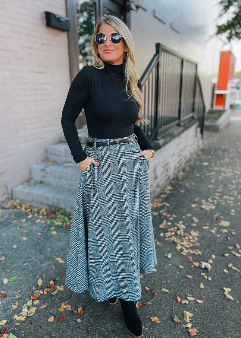 Check Your Style Woven Midi Skirt