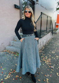 Check Your Style Woven Midi Skirt