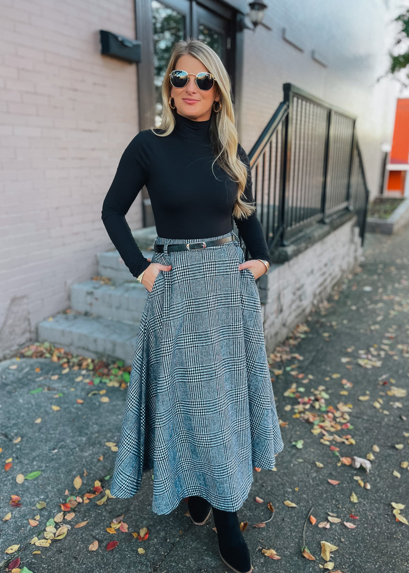 Check Your Style Woven Midi Skirt