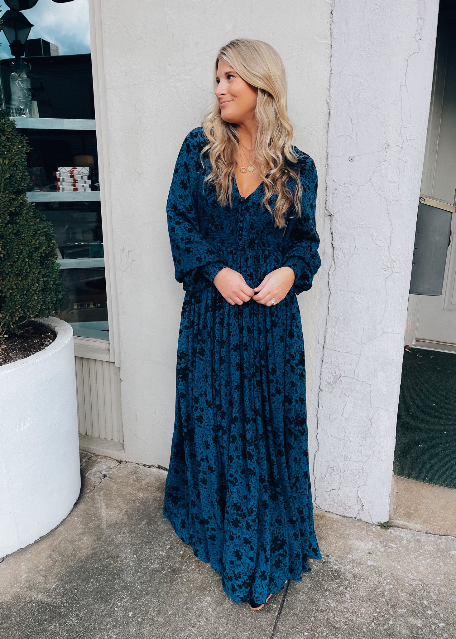 magic maxi dress Magic cape-effect printed silk-crepe maxi dress - navy