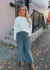 Steal The Show Charcoal Linen Pants