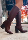 Stand Corrected Brown Leather Boots