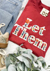 Let Them - Faux Floral Embroidered Graphic Tee (S-2XL)
