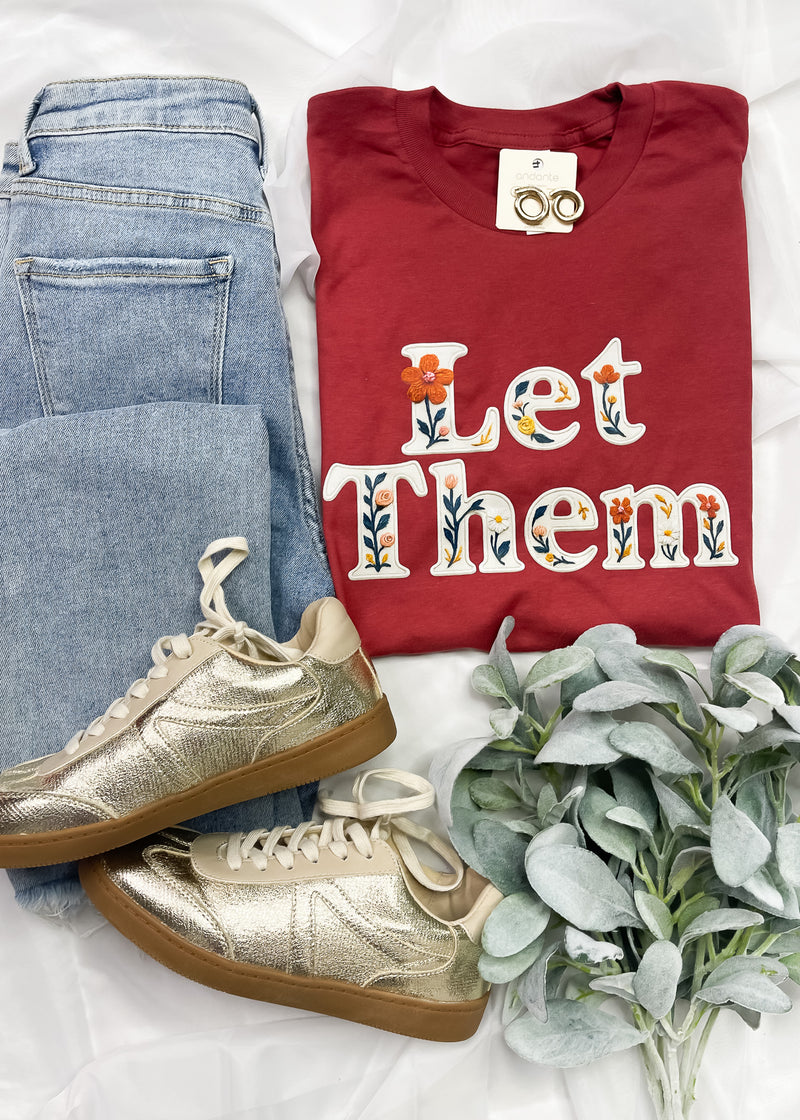 Let Them - Faux Floral Embroidered Graphic Tee (S-2XL)