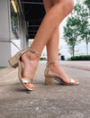 Walking Away Gold Heels