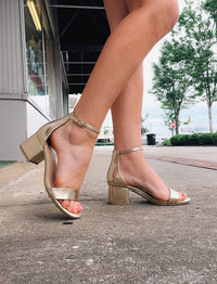 Walking Away Gold Heels