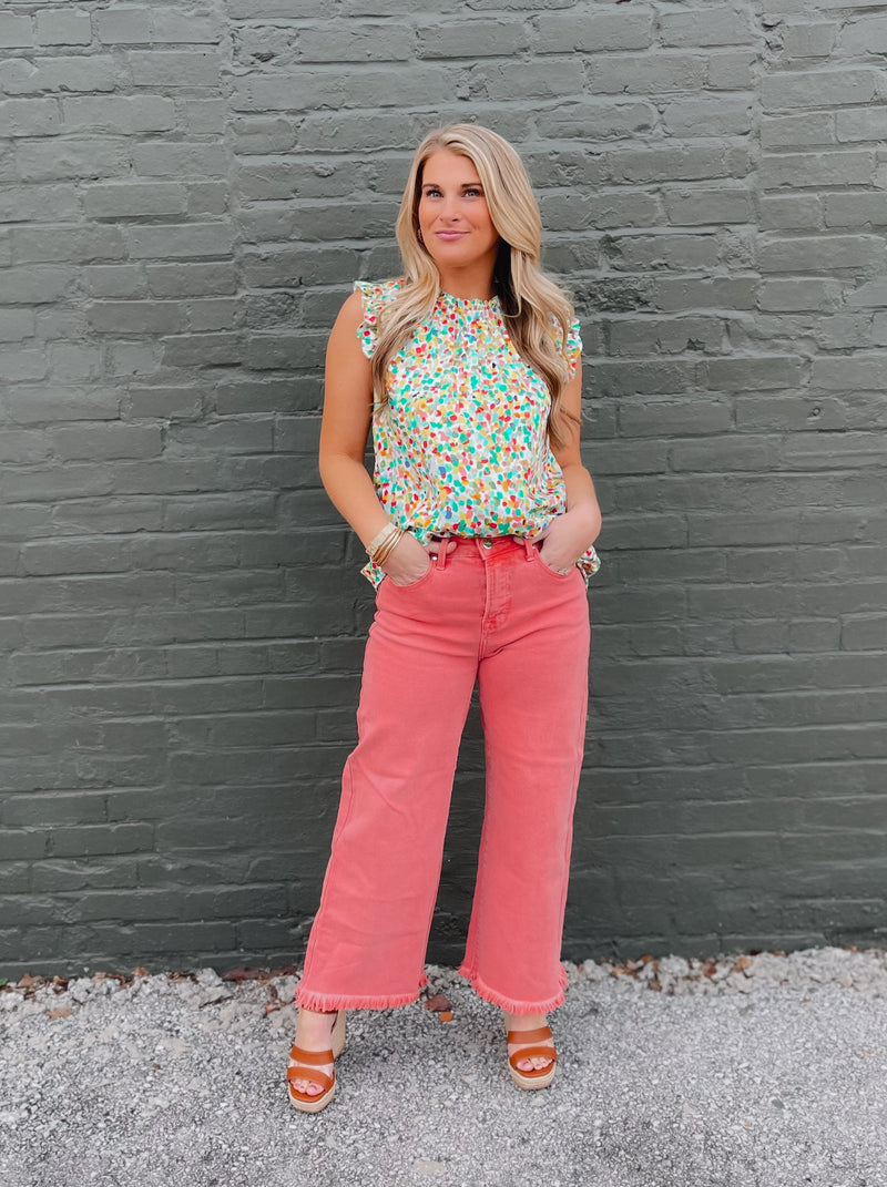 Pocketful of Fun Times High Rise Jeans- Salmon