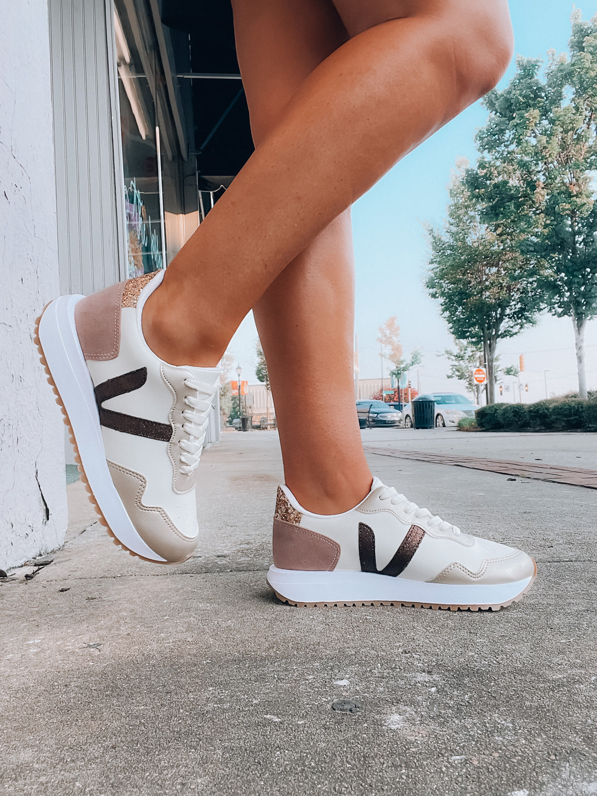 Experience the power of our Authentic Power Sneakers! These shoes have everything you need: comfortable memory foam insole, classic lace-up closure, and charming bronze sequin detailing. Plus, they come in an eye-catching combination of nude and bronze colors. Leave ‘em starstruck!