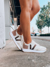 Experience the power of our Authentic Power Sneakers! These shoes have everything you need: comfortable memory foam insole, classic lace-up closure, and charming bronze sequin detailing. Plus, they come in an eye-catching combination of nude and bronze colors. Leave ‘em starstruck!