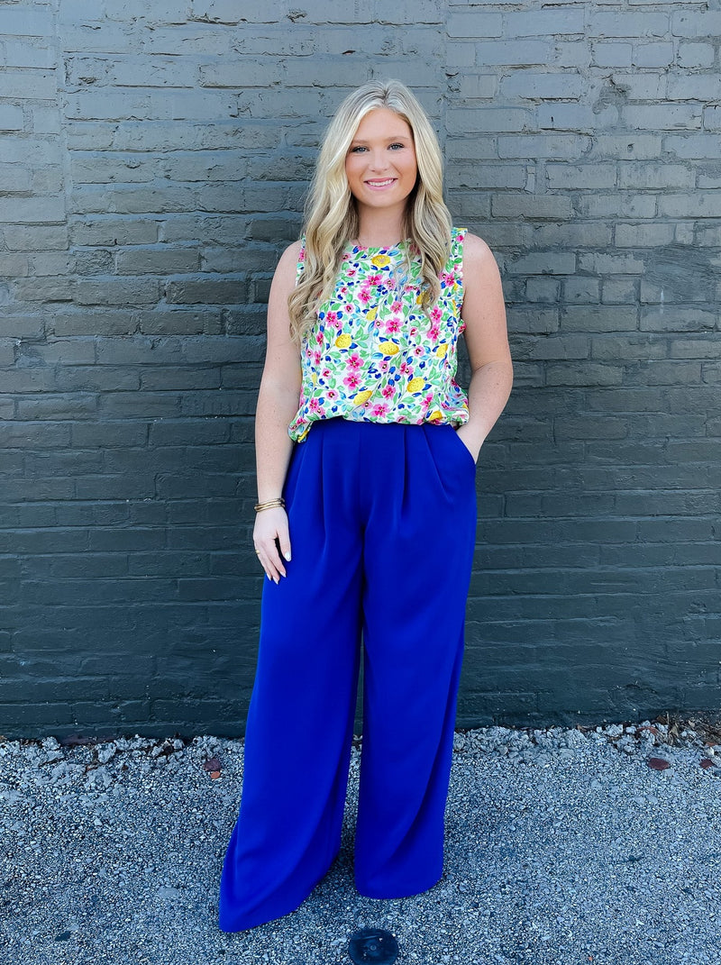 Straight To Business Pants- Royal Blue