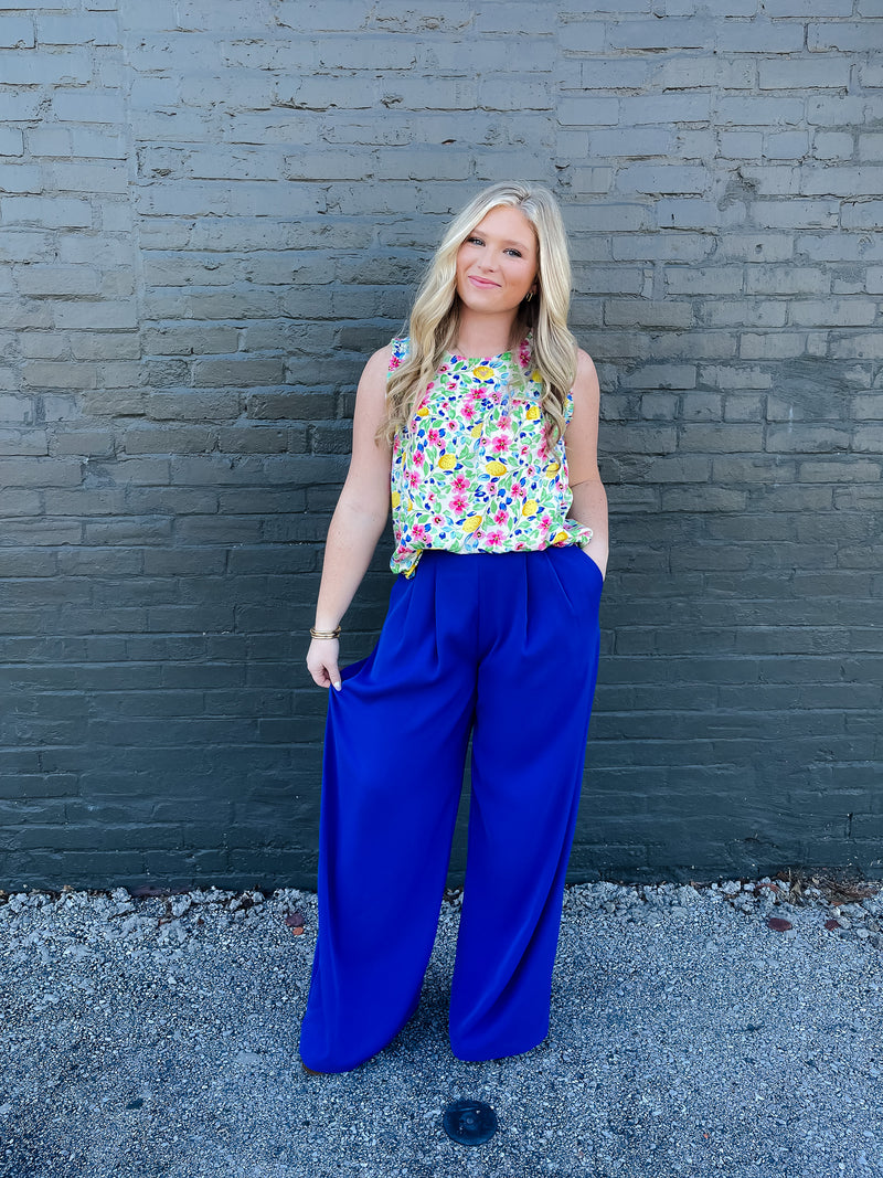 Straight To Business Pants- Royal Blue