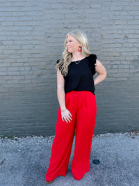 Straight To Business Pants- Red