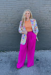 Straight To Business Pants - Magenta