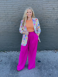 Straight To Business Pants - Magenta