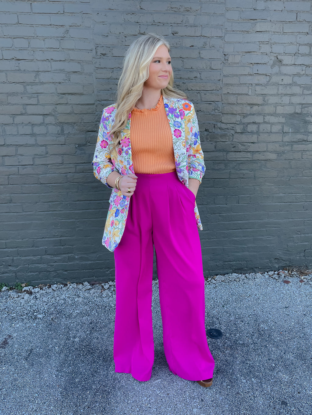 Straight To Business Pants - Magenta