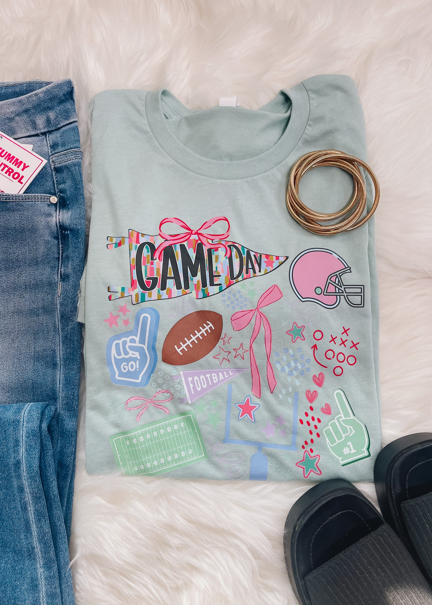 Preppy Football Game Day Graphic Tee (S-2XL)