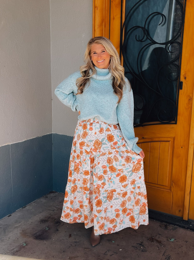 Never A Dull Moment Floral Midi Skirt