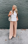 Straight To Business Pants- Taupe