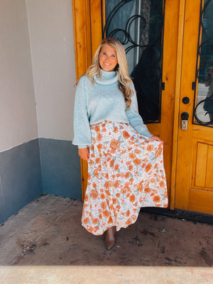 Never A Dull Moment Floral Midi Skirt