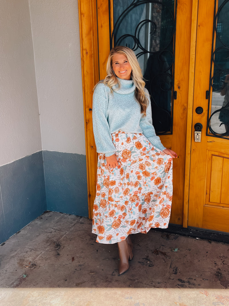 Never A Dull Moment Floral Midi Skirt