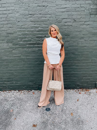 Straight To Business Pants- Taupe