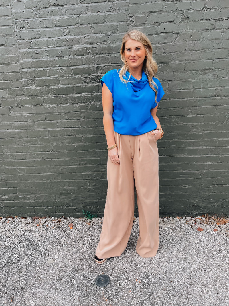 Straight To Business Pants- Taupe