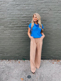 Straight To Business Pants- Taupe