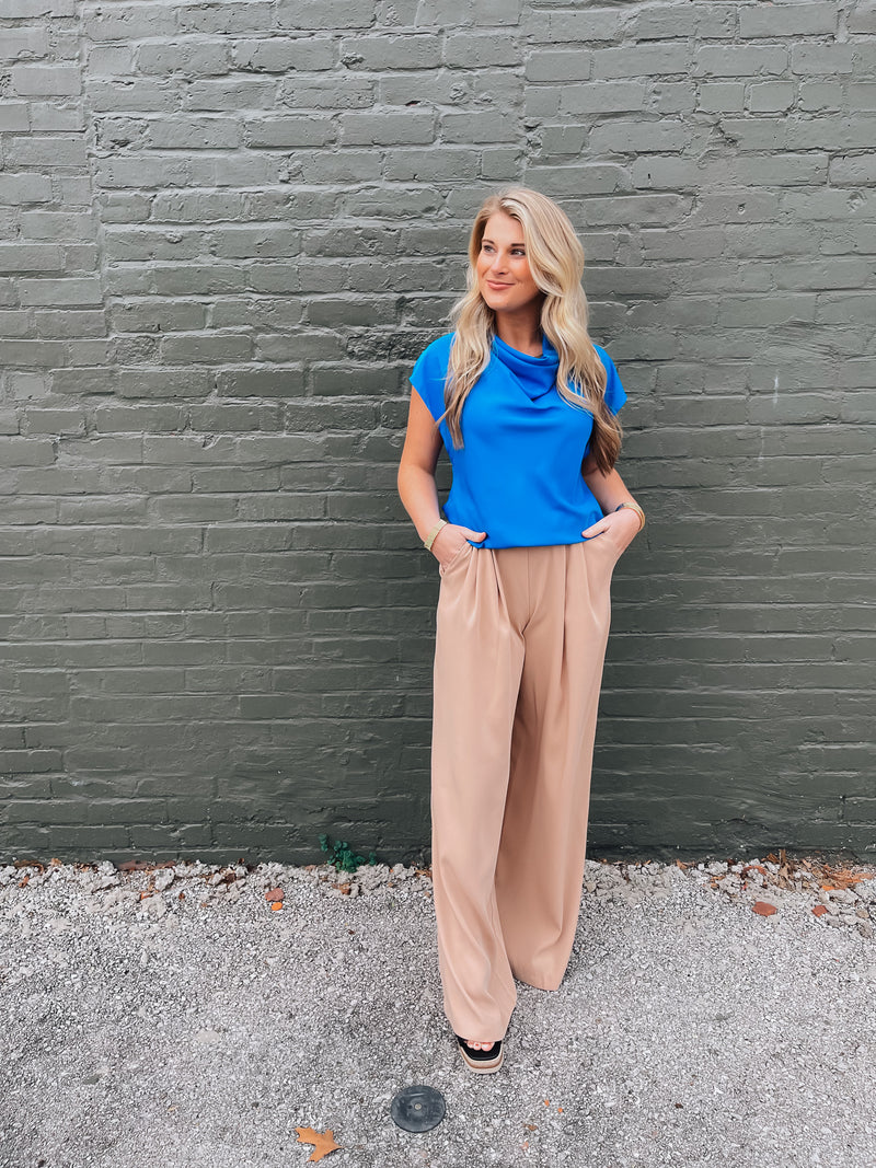 Straight To Business Pants- Taupe