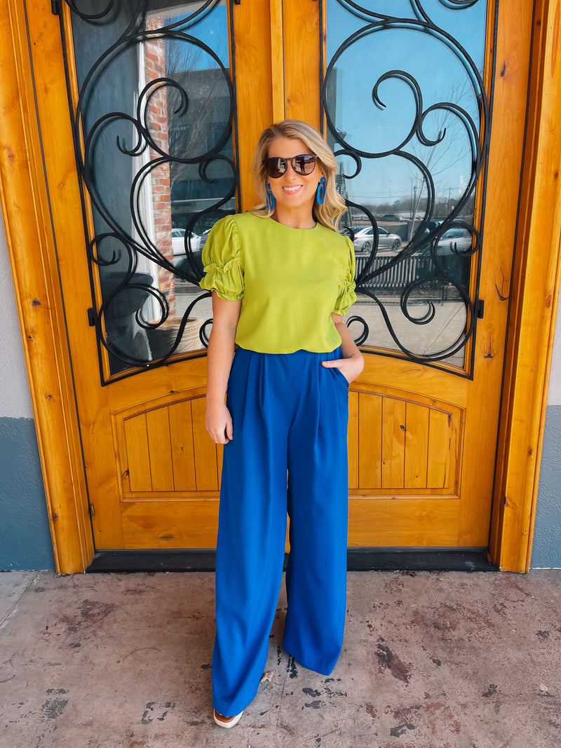 Straight To Business Pants- Royal Blue