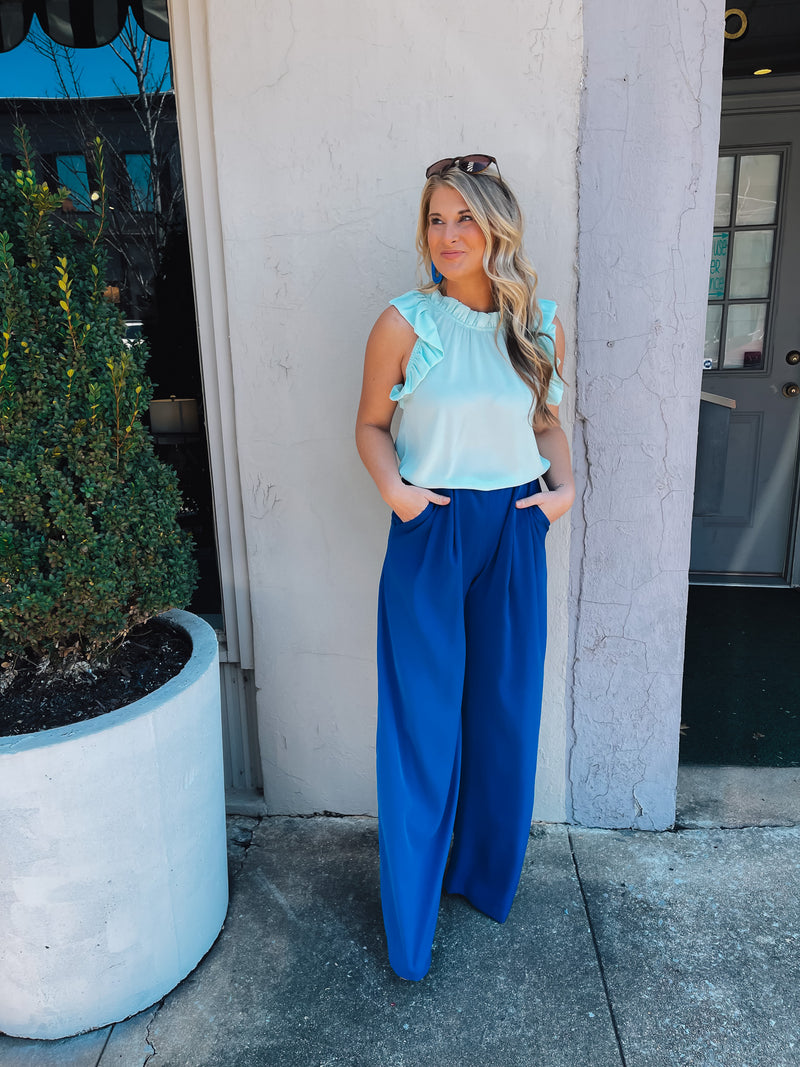 Straight To Business Pants- Royal Blue