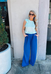 Straight To Business Pants- Royal Blue