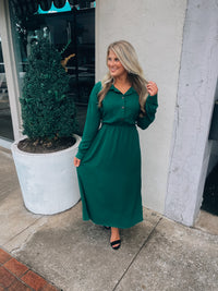 Captivated By You Hunter Green Midi Dress