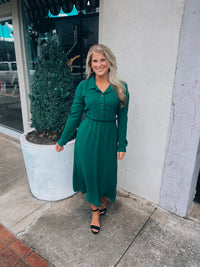 Captivated By You Hunter Green Midi Dress