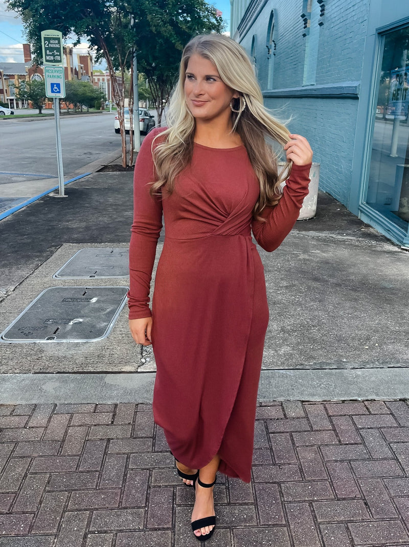 Reflected In You Long Sleeve Midi Dress