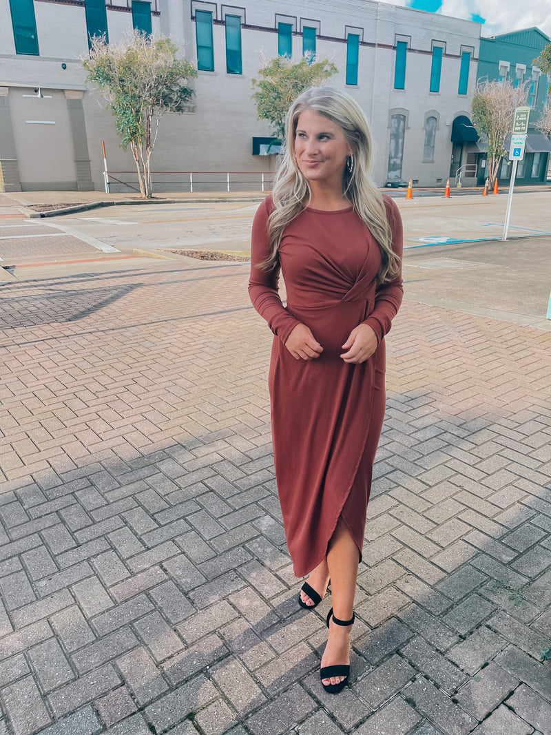 Reflected In You Long Sleeve Midi Dress