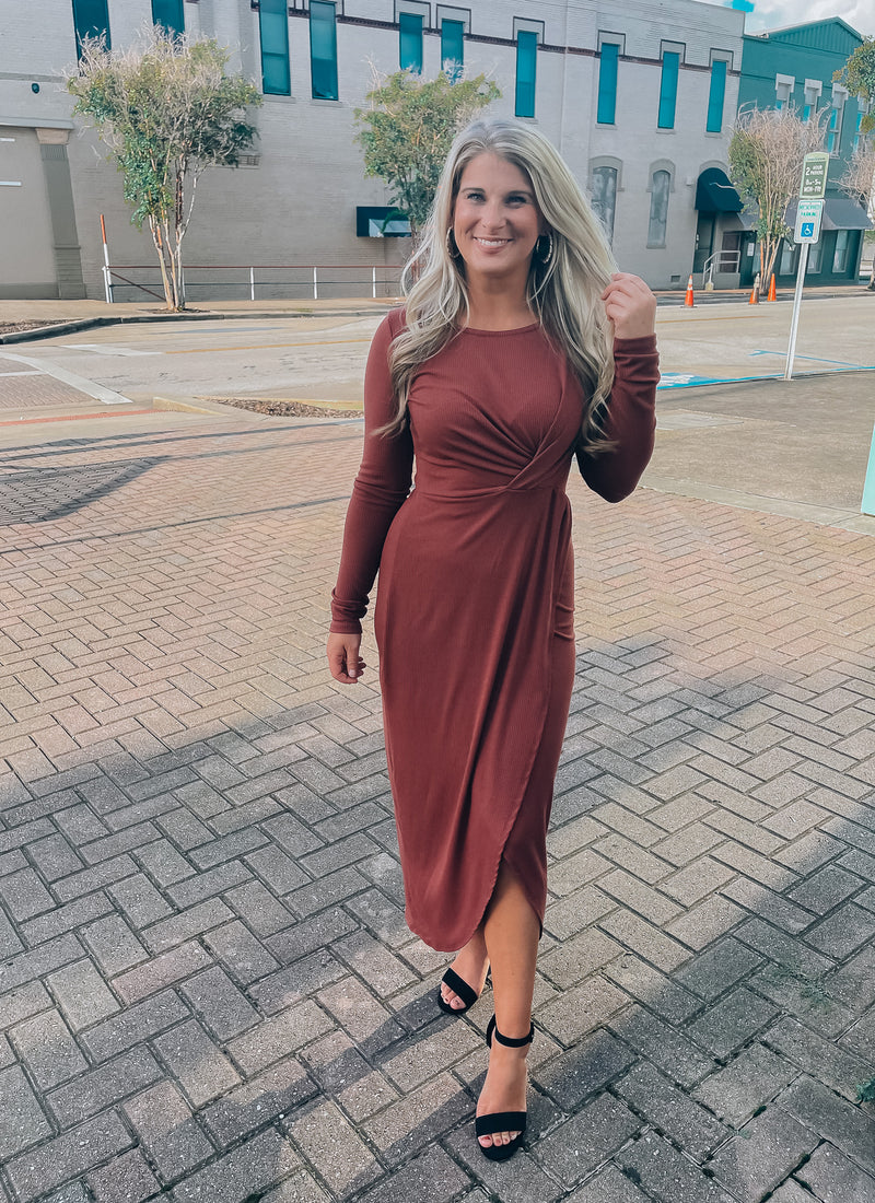 Reflected In You Long Sleeve Midi Dress