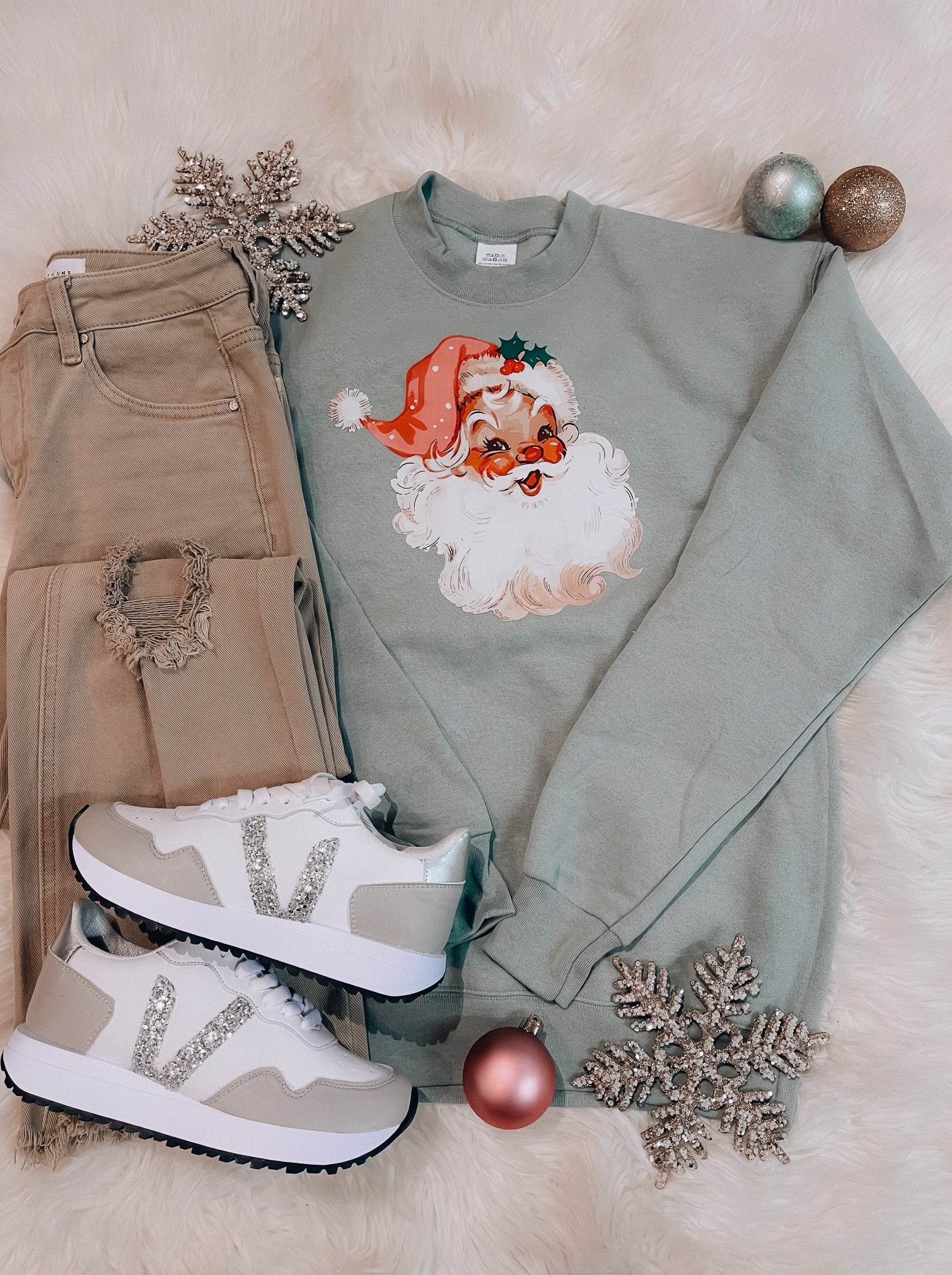 Vintage Santa Crewneck Sweatshirt (S-2XL)