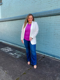 This sleek and chic blazer is the centerpiece for any look. With an open front and cuffed long sleeves, you can look smart and sophisticated in the office, in the classroom, or on the town. Get the ultimate feeling dressed up in this white blazer! Reel in the compliments!