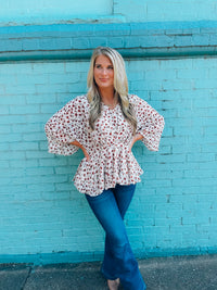 Like The First Time Floral Peplum Top