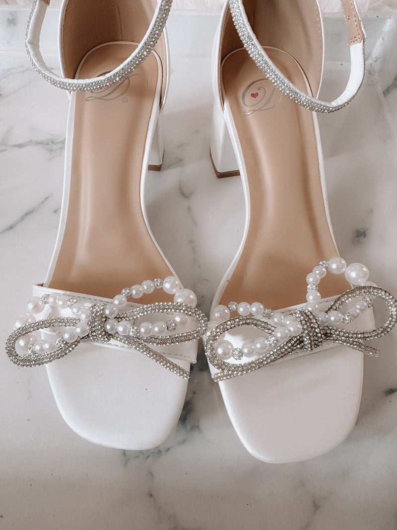 Be My Forever Pearl Bow Heels